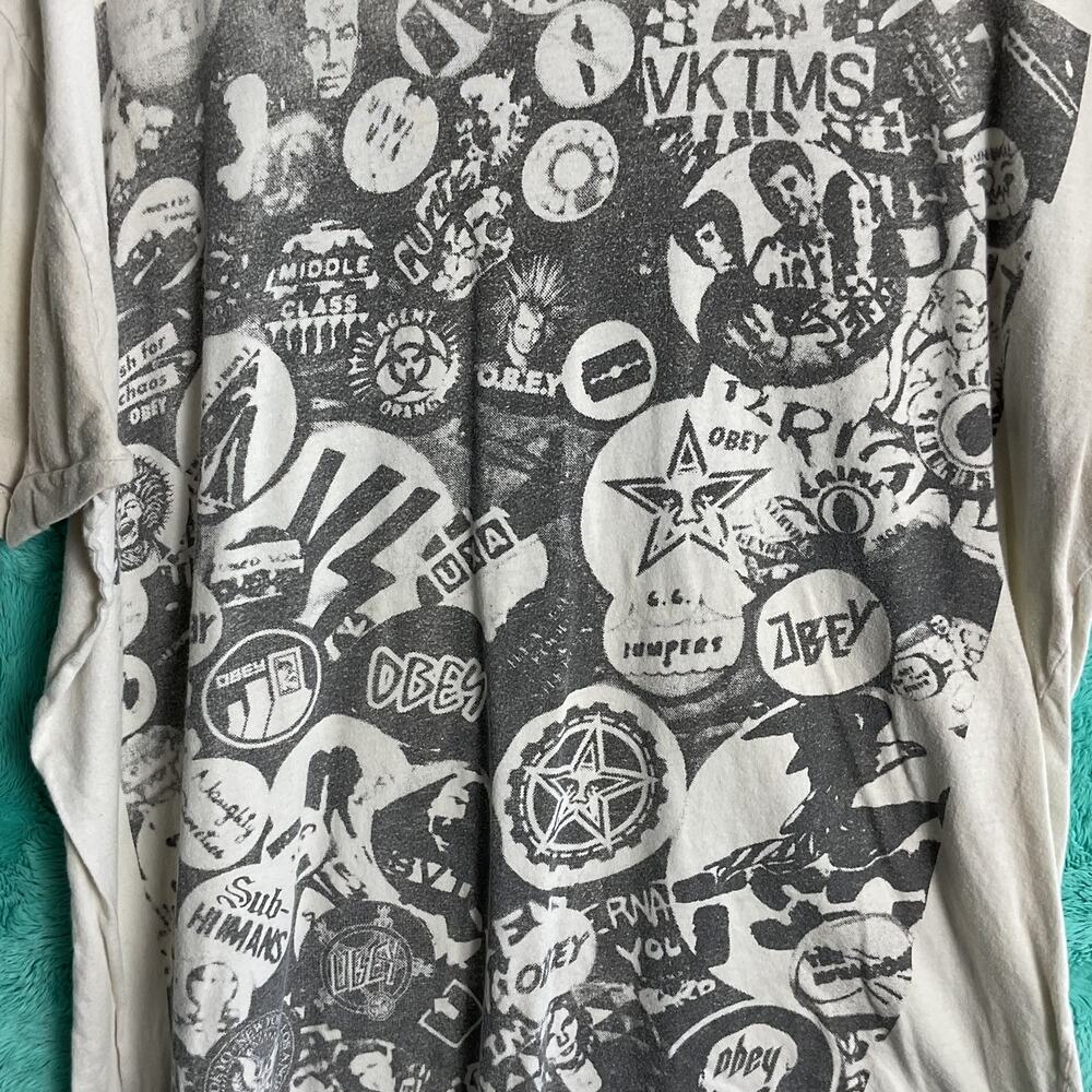 Vintage Obey Single Stitch Tee Shirt Mens Pure Cotton Large Punk Rock - Picture 3 of 12